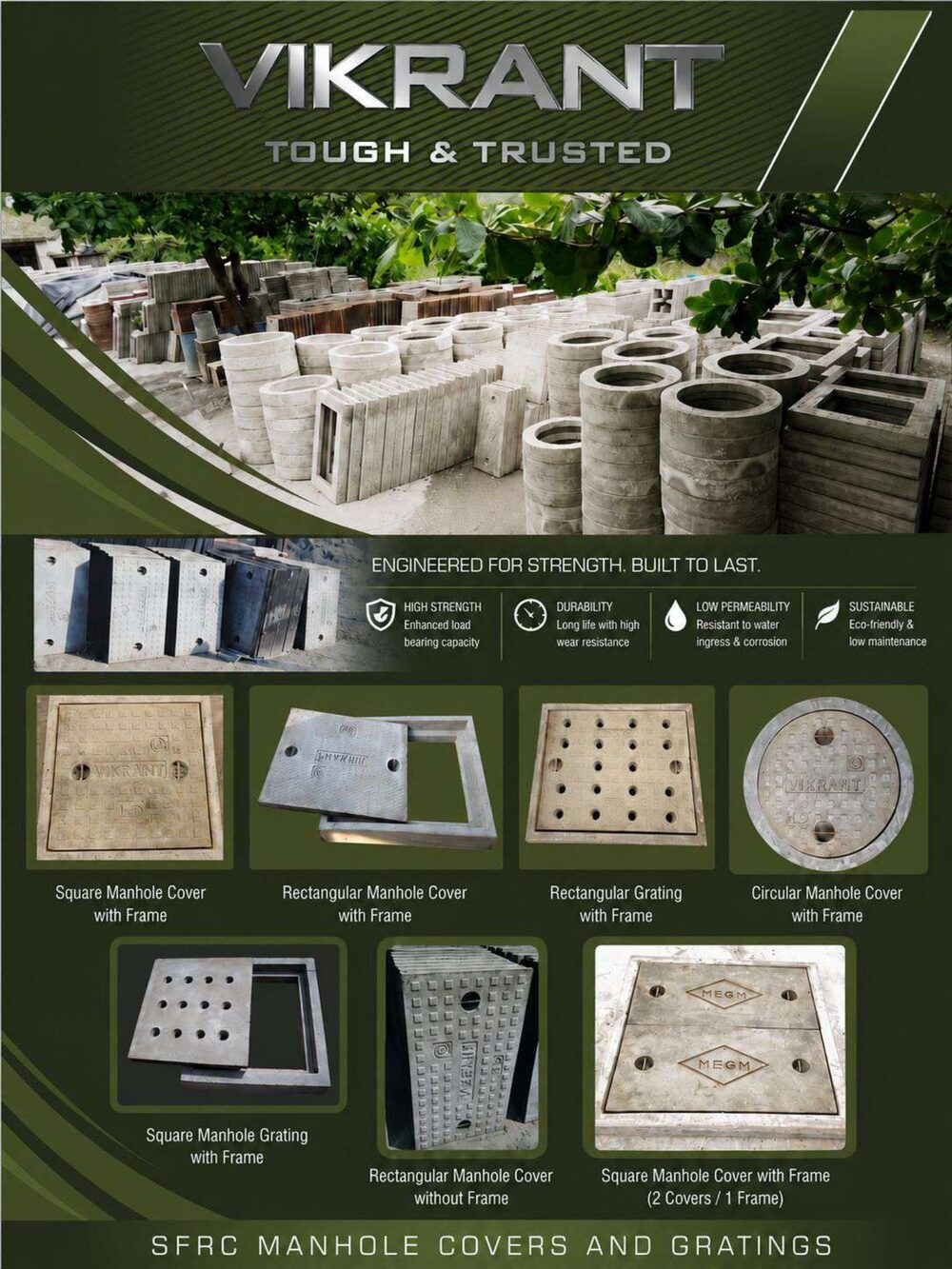 Vikrant SFRC Manhole Covers and Gratings