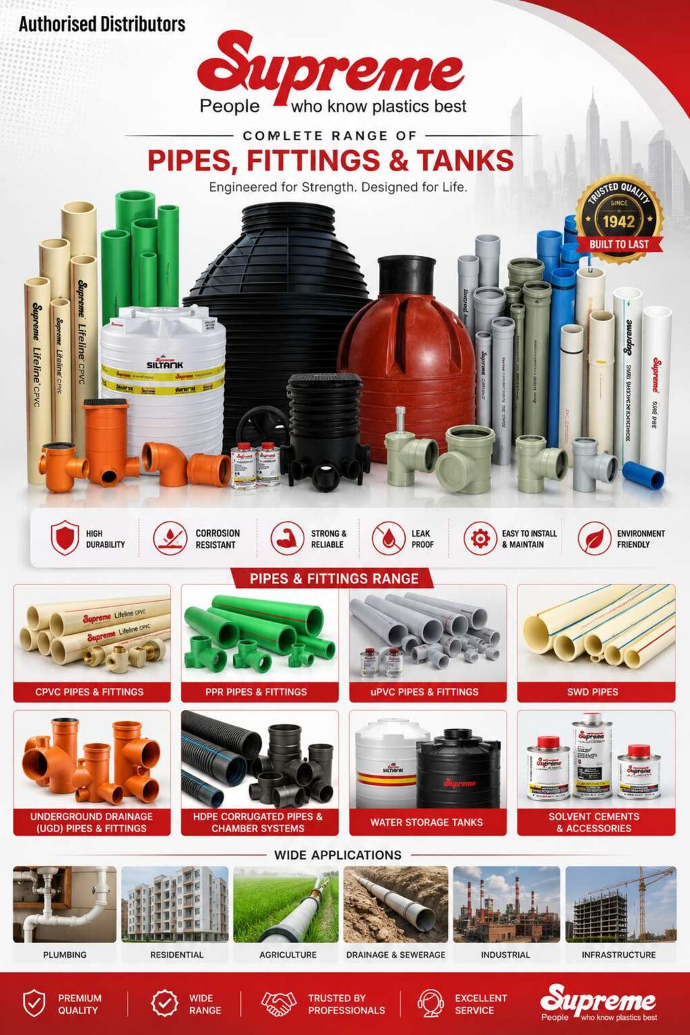 Supreme PVC Pipes, Fittings and Tanks